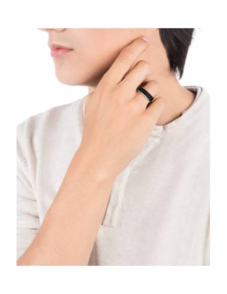 Anillo de hombre Magnum de acero con textura