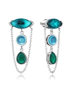 Pendientes de mujer de acero chapado cristales
