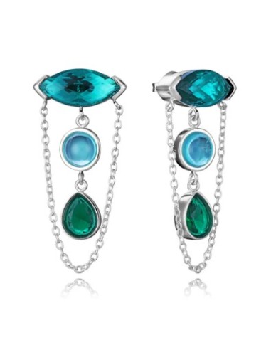 Pendientes de mujer de acero chapado cristales