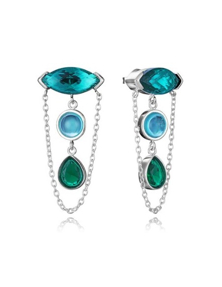 Pendientes de mujer de acero chapado cristales