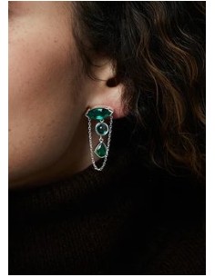 Pendientes de mujer de acero chapado cristales 2