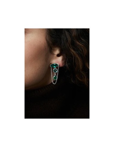 Pendientes de mujer de acero chapado cristales