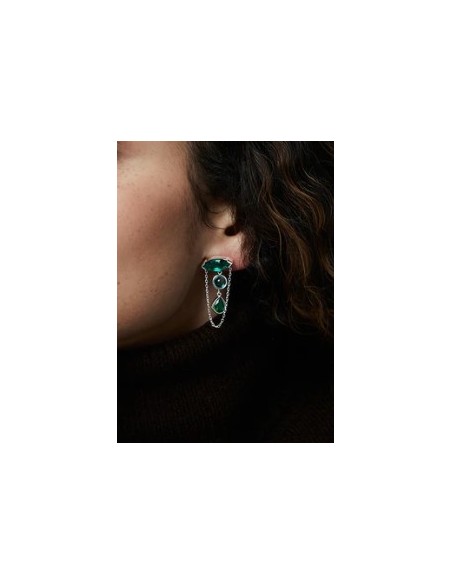 Pendientes de mujer de acero chapado cristales