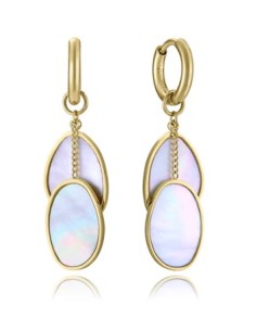 Pendientes de mujer de acero dorado colgantes 