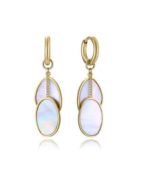 Pendientes de mujer de acero dorado colgantes 
