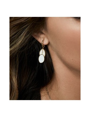 Pendientes de mujer de acero dorado colgantes 