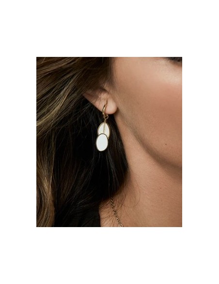 Pendientes de mujer de acero dorado colgantes 