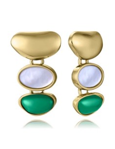 Pendientes de acero Ip dorado con colgante