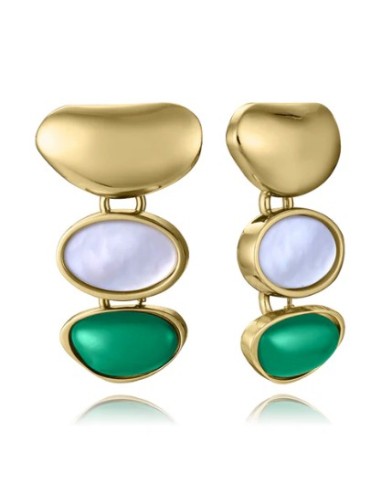 Pendientes de acero Ip dorado con colgante