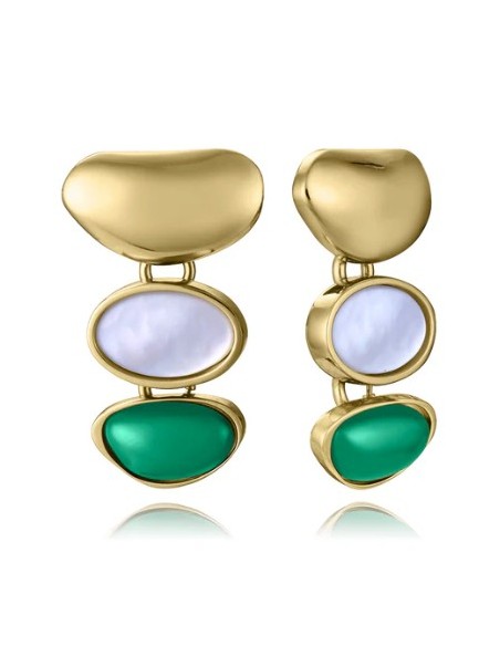 Pendientes de acero Ip dorado con colgante