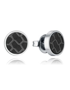 Pendientes de hombre de acero Ip negro