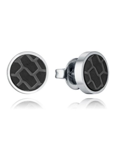 Pendientes de hombre de acero Ip negro