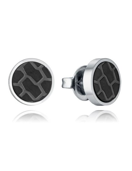Pendientes de hombre de acero Ip negro