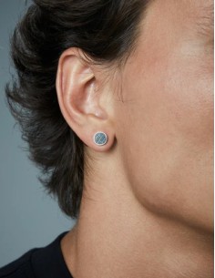 Pendientes de hombre de acero Ip negro 2