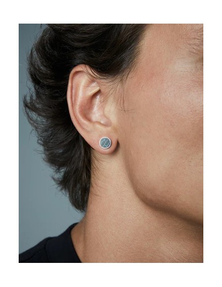 Pendientes de hombre de acero Ip negro