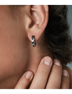 Pendientes de hombre de acero criolla con cruces 2