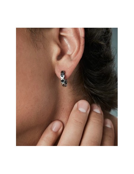 Pendientes de hombre de acero criolla con cruces