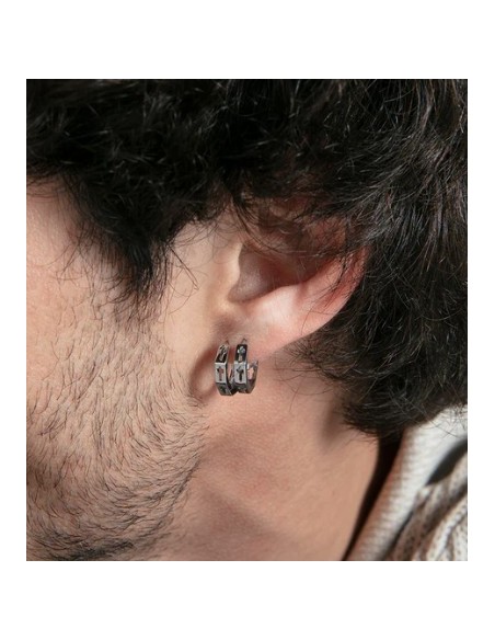 Pendientes de acero para hombre con cruces caladas