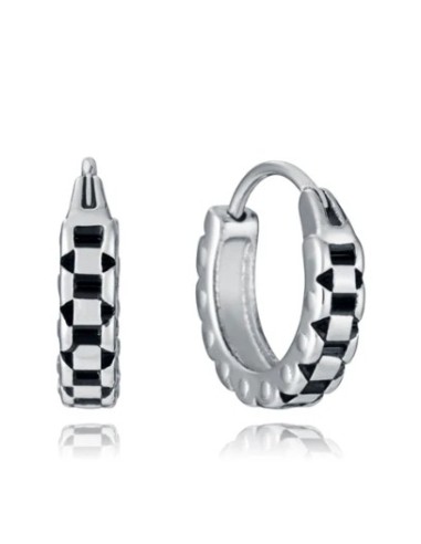 Pendientes de hombre de acero criolla con diseño