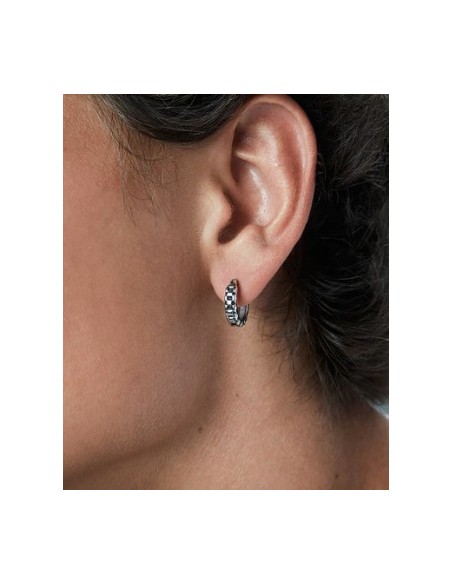 Pendientes de hombre de acero criolla con diseño