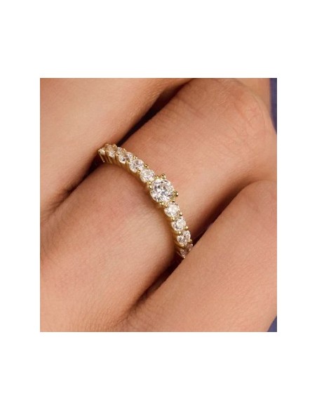 Anillo Multibanda de Plata con Circonitas | Textura y Brillo en Equilibrio