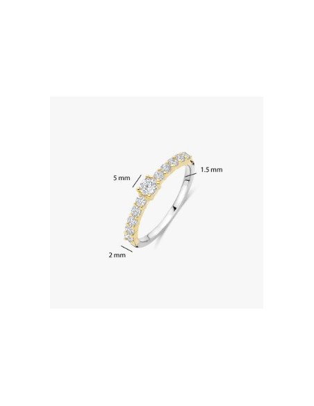 Anillo Multibanda de Plata con Circonitas | Textura y Brillo en Equilibrio