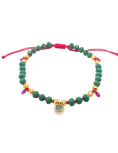 Tobillera fuscia plata de 1ª ley