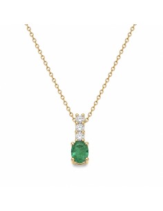 Gargantilla brillantes 0.17ct y esmeralda de 18k