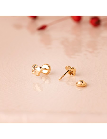 Pendientes de Bebé de Oro 18K N5914-4AT - Delicadeza y Seguridad