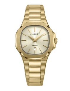 Reloj caja de acero Ip dorado 10 Atm,