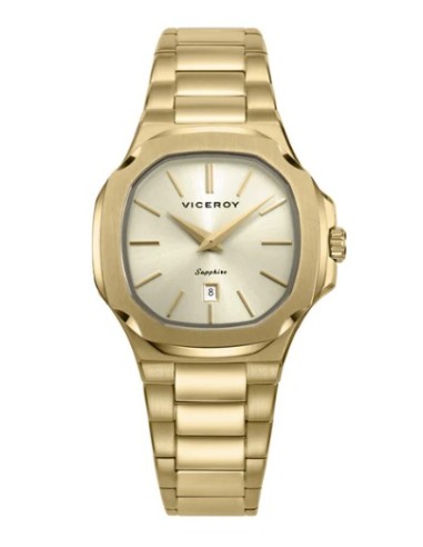 Reloj caja de acero Ip dorado 10 Atm,
