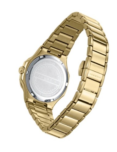 Reloj caja de acero Ip dorado 10 Atm,