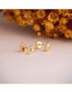 PENDIENTES ORO AMARILLO GOTA CON CIRCONITAS 18k 2