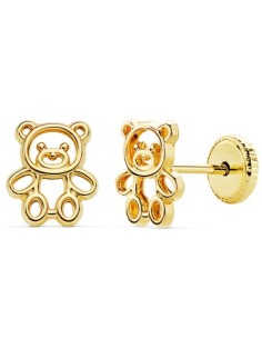 PENDIENTES ORO AMARILLO OSO CALADO 7X6 MM 18k