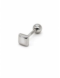 Piercing cuadrado plata de 1ª ley