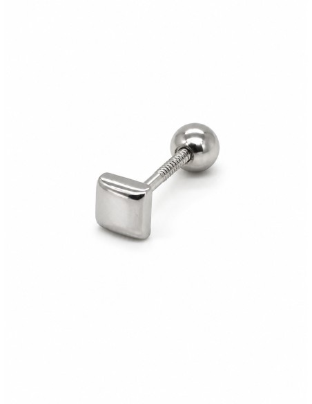 Piercing cuadrado plata de 1ª ley