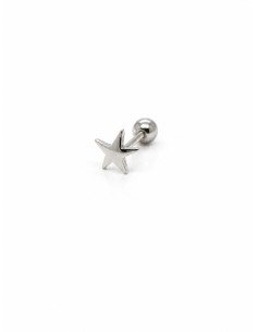 Piercing estrella lisa plata de 1ª ley