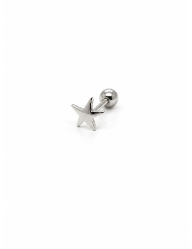 Piercing estrella lisa plata de 1ª ley