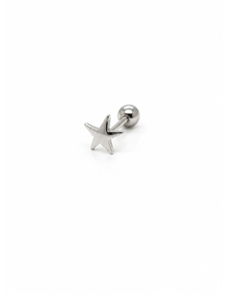 Piercing estrella lisa plata de 1ª ley
