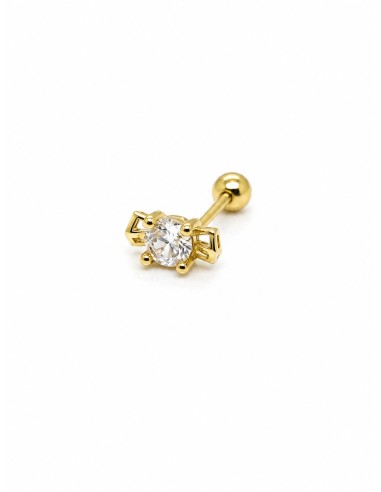 Piercing piedra central zn plata chapada de 1ª ley