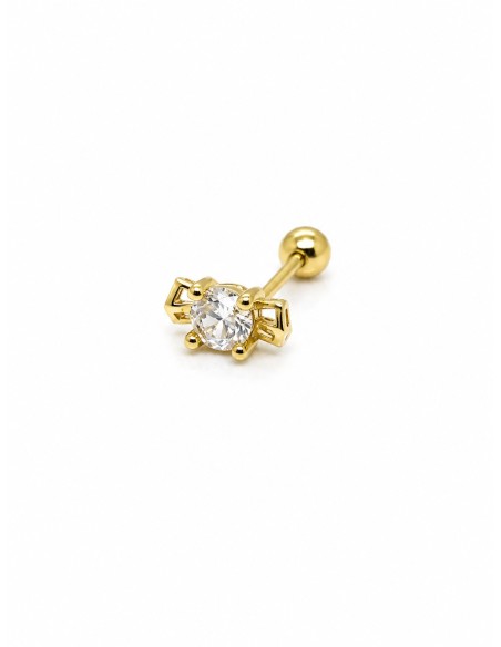 Piercing piedra central zn plata chapada de 1ª ley