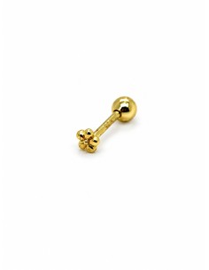 Piercing flor plata chapada de 1ª ley