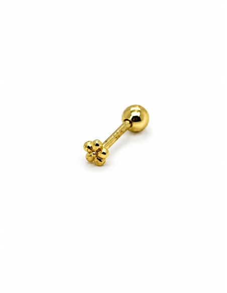 Piercing flor plata chapada de 1ª ley