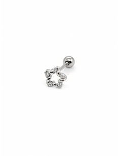 Piercing estrella calada zn plata  de 1ª ley