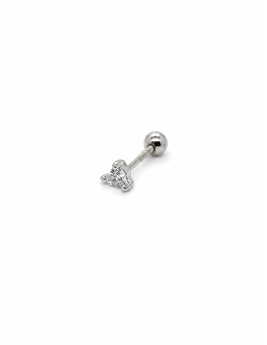 Piercing corazón circonita plata de 1ª ley
