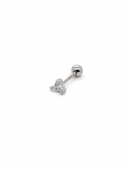 Piercing corazón circonita plata de 1ª ley