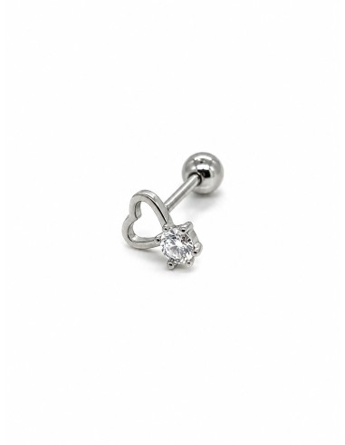 Piercing corazón debajo zn plata de 1ª ley