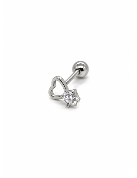 Piercing corazón debajo zn plata de 1ª ley