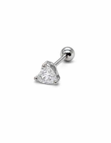 Piercing corazón zn grande plata de 1ª ley
