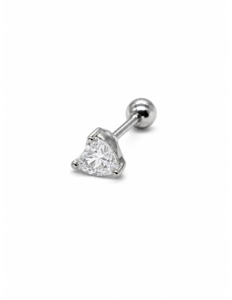 Piercing corazón zn grande plata de 1ª ley